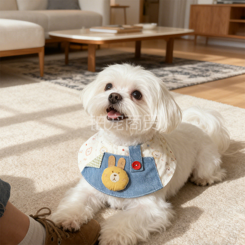 Mokka - Patterned Semicircular Bib Pet Neckwear