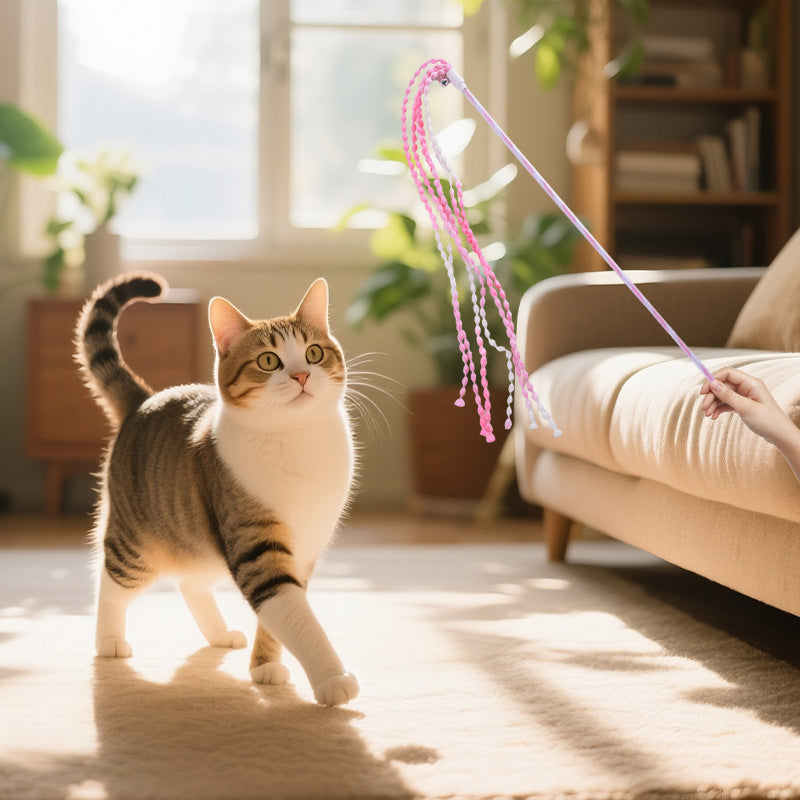 Moo - Bell-Tip Tassel Wand Cat Toy