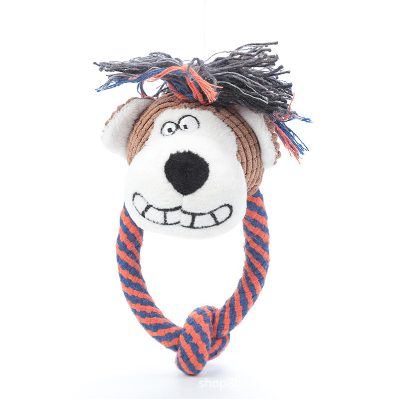 Petkin - Plush Character Head Rope Loop dog toy