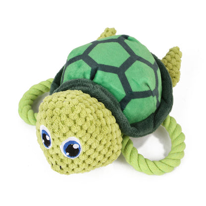Close-up of Petkin Ocean Theme Plush Squeaky Dog Toy showing soft fabric and vibrant ocean design