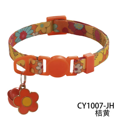1.0印花宠物项圈安全扣项圈猫项圈大花大量现货工厂跨境