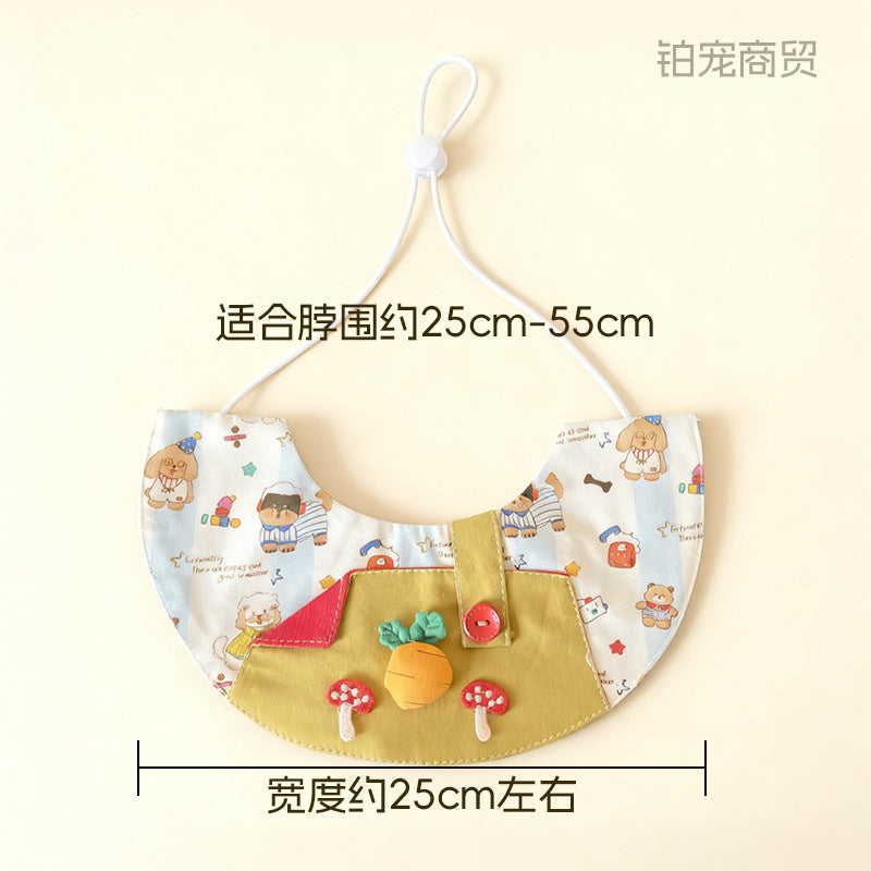 Mokka - Patterned Semicircular Bib Pet Neckwear