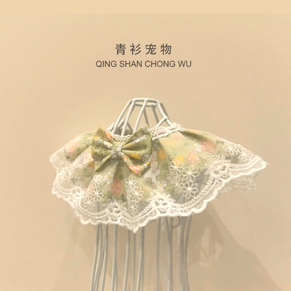 【青衫宠物】原创蕾丝口水巾宠物猫咪狗狗布偶娃娃衣服夏天围脖