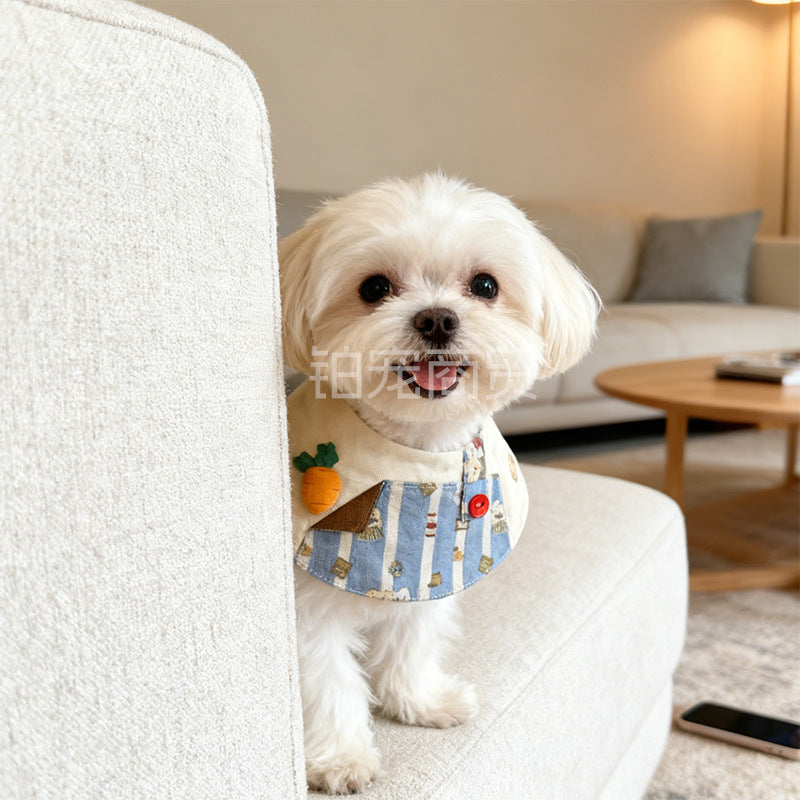 Mokka - Patterned Semicircular Bib Pet Neckwear