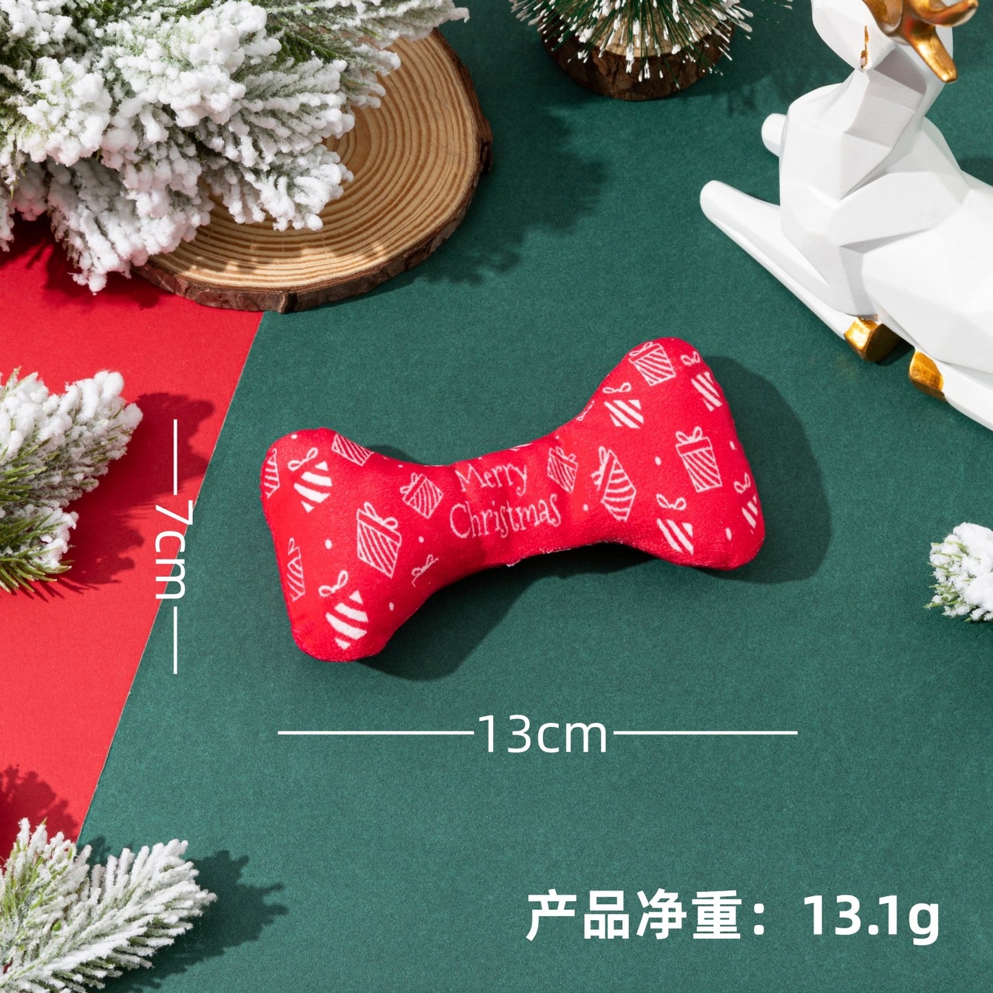 跨境爆款圣诞狗玩具含BB叫可发声耐抓咬不易吞食圣诞圣诞宠物玩具