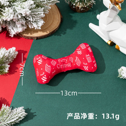 跨境爆款圣诞狗玩具含BB叫可发声耐抓咬不易吞食圣诞圣诞宠物玩具