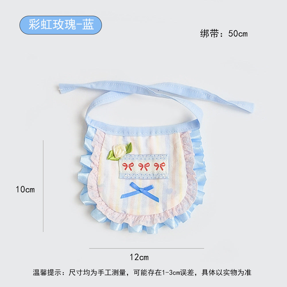 宠物口水巾猫咪围兜狗狗蕾丝围脖手工装饰品布艺项圈可爱布偶批发