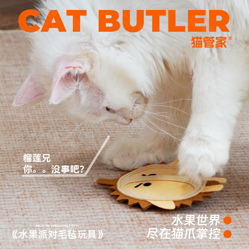 Moo - Stitched-Edge fruit-shaped character cat toy