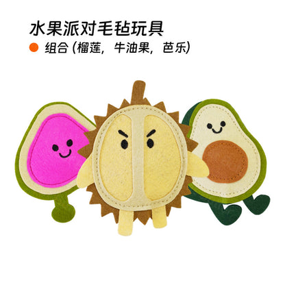 Moo - Stitched-Edge fruit-shaped character cat toy