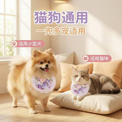 猫咪围脖新款狗狗口水巾宠物半兜独角兽配饰可爱蕾丝项圈保暖舒适