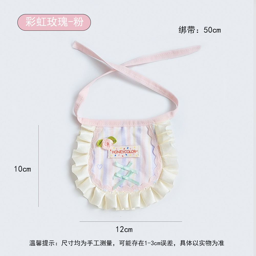 宠物口水巾猫咪围兜狗狗蕾丝围脖手工装饰品布艺项圈可爱布偶批发