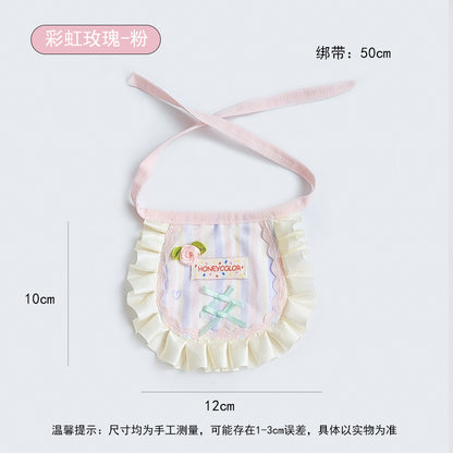 宠物口水巾猫咪围兜狗狗蕾丝围脖手工装饰品布艺项圈可爱布偶批发