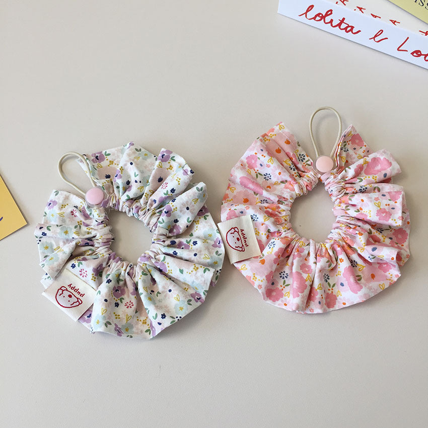 夏季清爽宠物卡通围巾布偶约克夏查理王围兜猫咪狗狗碎花口水巾