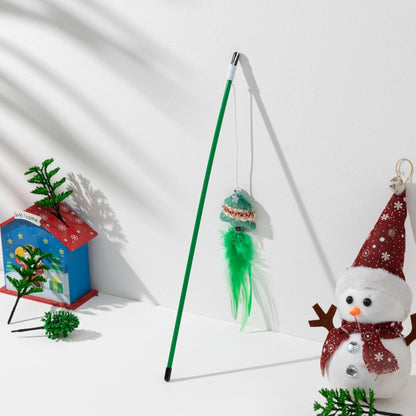 Product image for Moo - Jingle Bell Feather-Tail cat teaser wand (圣诞树圣诞逗猫棒)