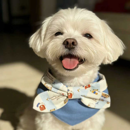 Mokka - Bow and Ribbed Bib Pet Neckwear