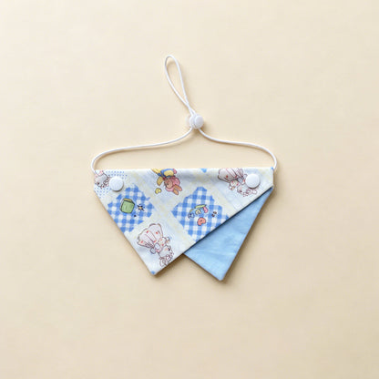 Product image for Mokka - Patterned Design Bandana Pet Neckwear (Blue Rabbit)