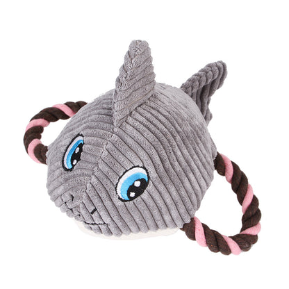 Petkin Ocean Theme Plush Squeaky Dog Toy displayed on a white background highlighting its plush texture