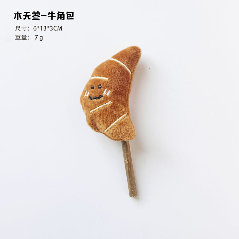 木天蓼猫玩具手工猫咪磨牙自嗨可爱卡通薯条汉堡土司鸡腿宠物用品