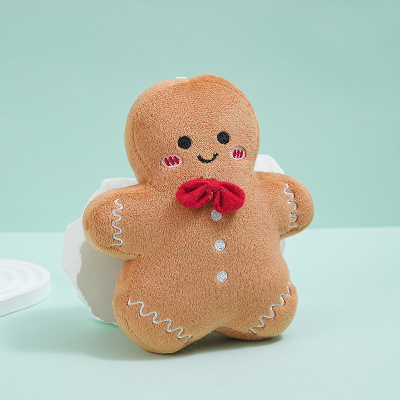 圣诞树姜饼人公仔狗狗发声玩具自嗨解闷磨牙耐咬中大型犬宠物用品