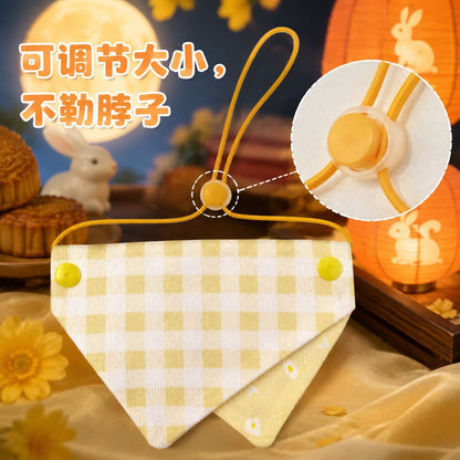 中秋宠物口水巾国风狗狗三角巾围兜桂花加厚猫猫围巾猫狗通用批发