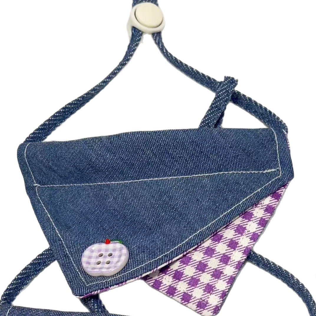 Mokka - Layered Gingham Bandana Pet Neckwear