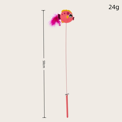 Moo - Fish-and-Feather Cat Wand Toy