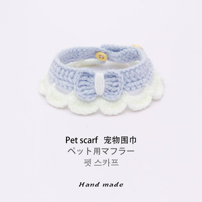 猫咪可爱ins项圈手工钩织围脖小型犬猫咪兔子布偶猫围脖颈圈厂家