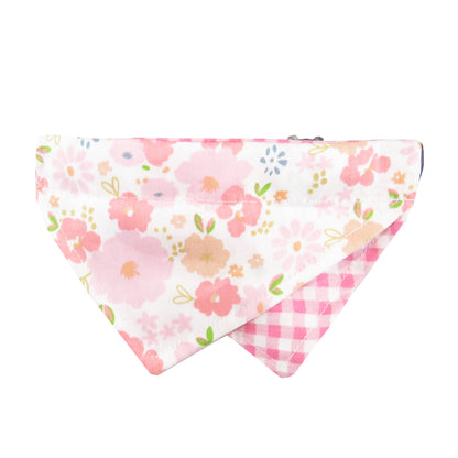 Side view of Mokka floral bow tie cat collar highlighting bow shape