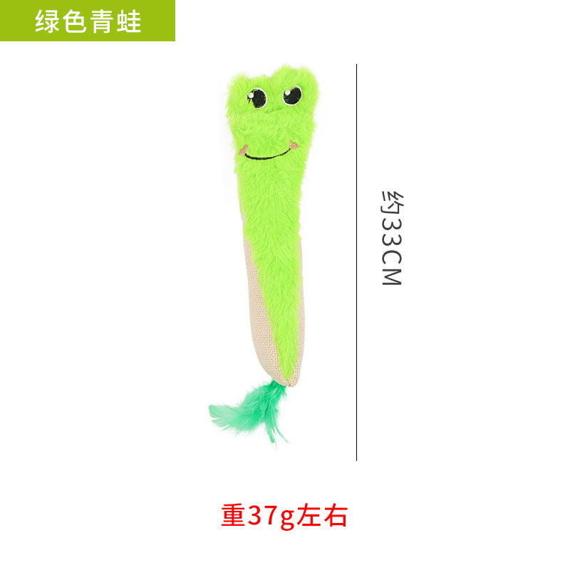 宠物用品批发动物造型抱枕四款毛绒猫咪玩具含猫薄荷猫逗猫棒跨境