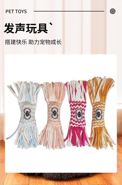 现货狗狗玩具宠物用品布条稻草人绳结玩伴搞怪互动助于耐咬磨牙