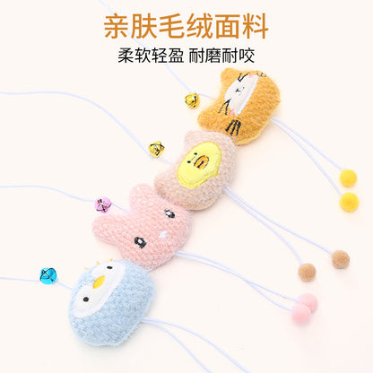 宠物用品玩具木杆可爱表情毛绒逗猫棒带铃铛自嗨互动玩乐猫咪玩具