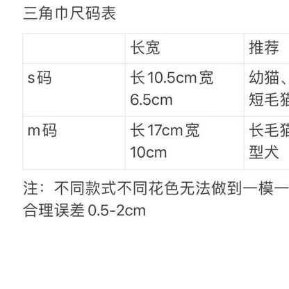 宠物三角巾夏季薄款猫咪卡通印花围脖可爱狗狗高颜值颈圈装饰品