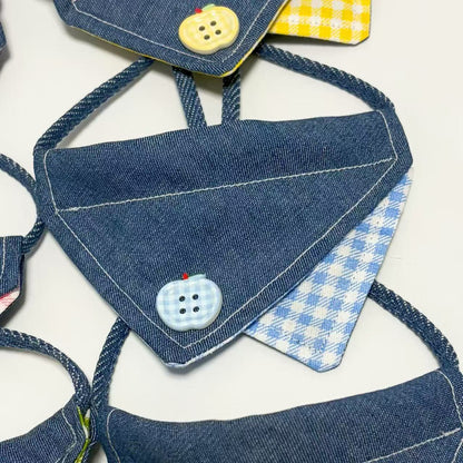 Mokka - Layered Gingham Bandana Pet Neckwear