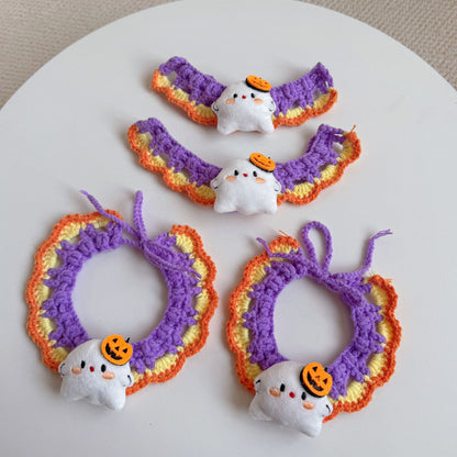 Mokka - Ghost with Jack-o'-Lantern Accent Cat Neckwear