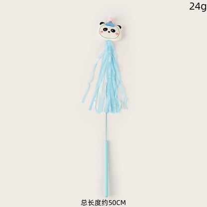 新款逗猫棒卡通动物仙女逗猫棒长杆铃铛自嗨解闷猫咪玩具宠物用品