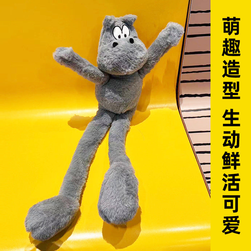 跨境新品狗咬棉绳玩具狗发声玩具宠物玩具毛绒大灰猫狗玩具现货批