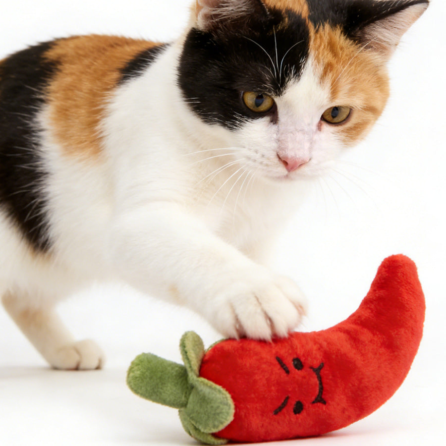 Moo - Stitched Cartoon Faces food-shaped cat toy