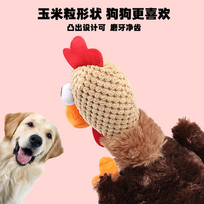 宠物用品亚马逊爆款毛绒战斗鸡搞怪造型玩具啃咬发声自嗨狗狗玩具