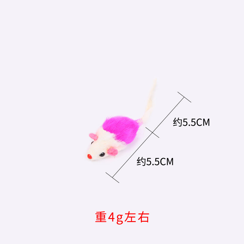 Moo - Mouse Shape with Ribbon Tail Cat Toy