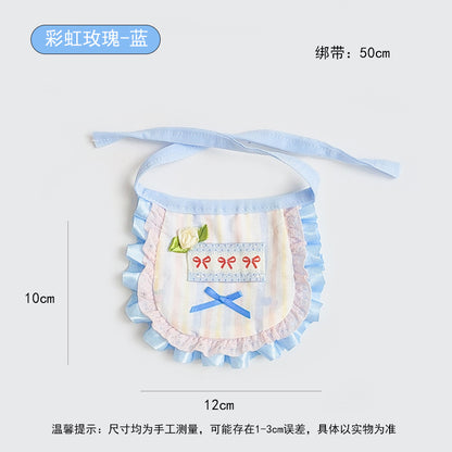 宠物口水巾猫咪围兜狗狗蕾丝围脖手工装饰品布艺项圈可爱布偶批发