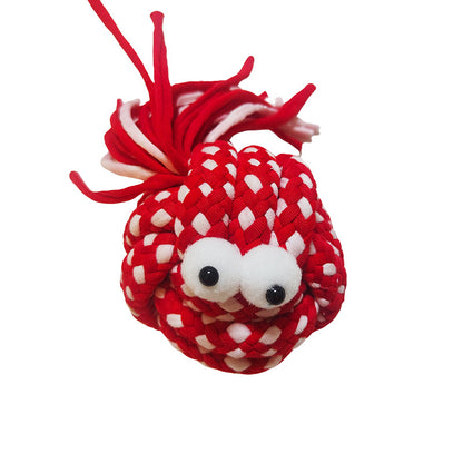 Product image for Petkin - Round Braided Ball Rope Dog Toy (Red Woven)