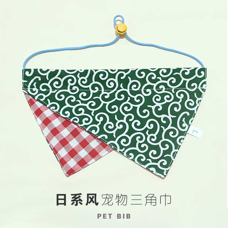 宠物口水巾可调节双面狗狗日系和风三角巾口水围兜配饰可小量定制