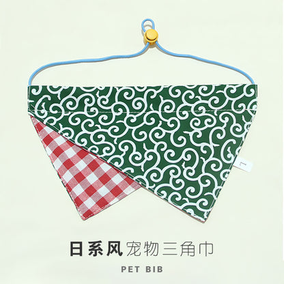 宠物口水巾可调节双面狗狗日系和风三角巾口水围兜配饰可小量定制