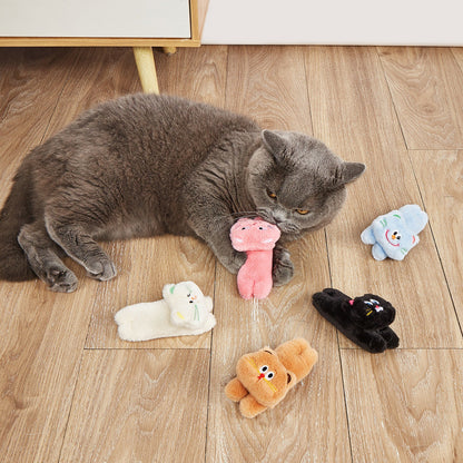 Moo - Embroidered Cartoon Cat Face plush cat toy