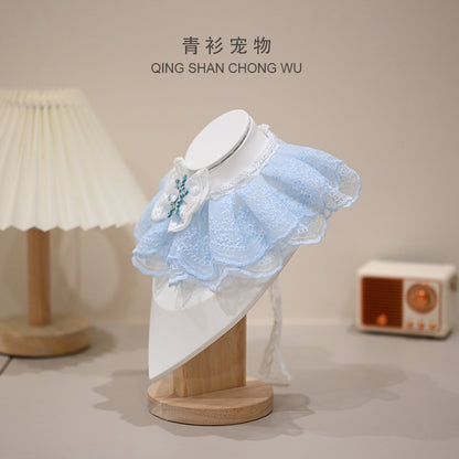 【青衫宠物】猫咪狗狗宠物蕾丝口水巾布偶花边装饰衣服围脖围兜