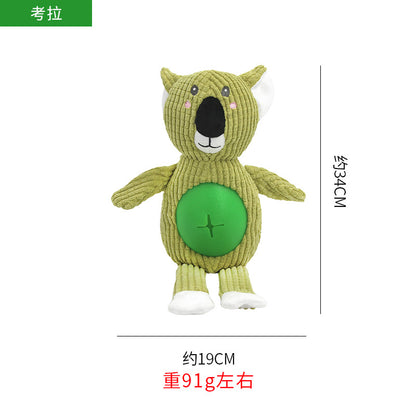 亚马逊爆款动物造型创意大肚子毛绒狗玩具耐啃咬发声宠物狗玩具