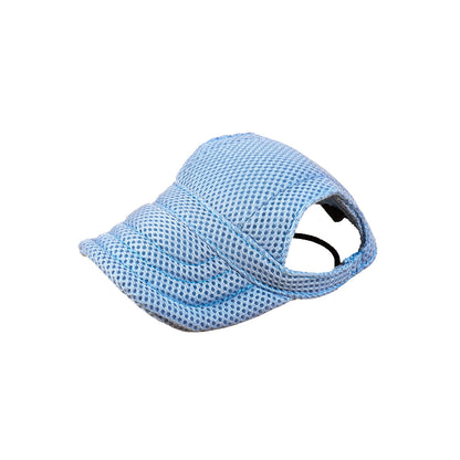 Ozzie dog hat in gray displayed on a white background showing mesh design