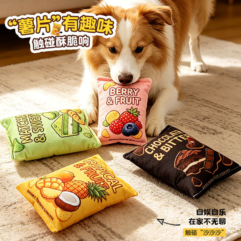 宠物响纸发声薯片玩具狗狗猫咪啃咬磨牙解闷宠物用品现货批发##