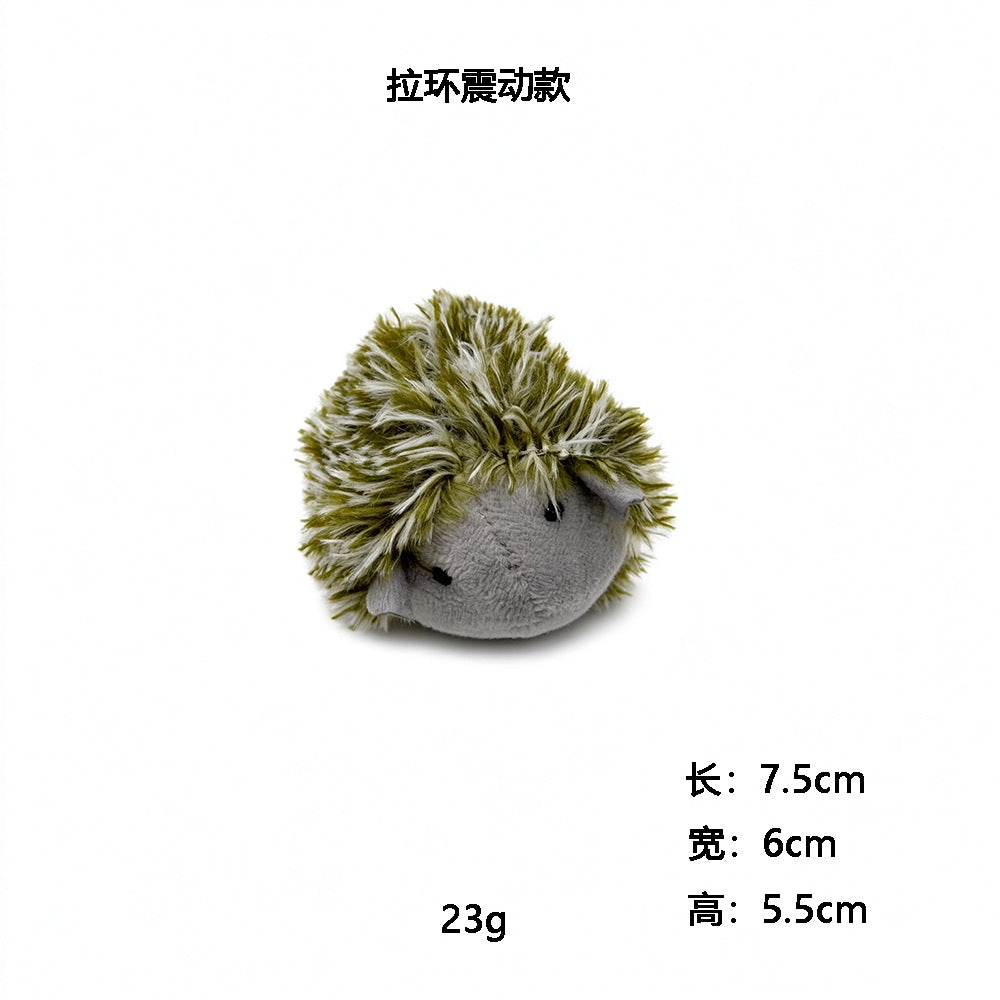 宠物用品拉线震动刺猬玩具 猫咪自嗨毛绒逗猫玩具 亚马逊货源批发
