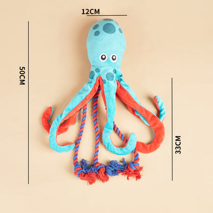 Petkin Octopus Dog Toy positioned upright showing full shape and color